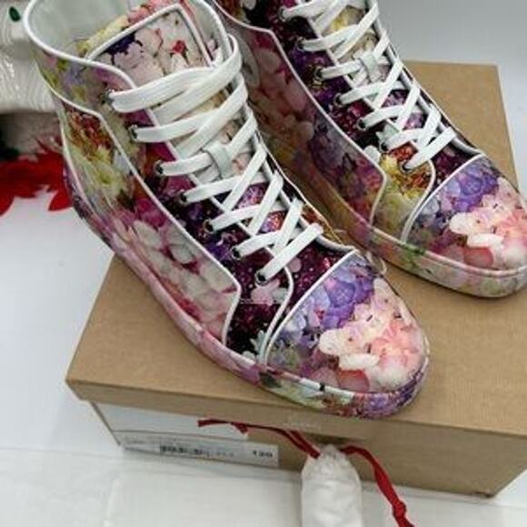 Christian Louboutin Orlato high top multicolor floral sneakers size 43.5 - Picture 14 of 14